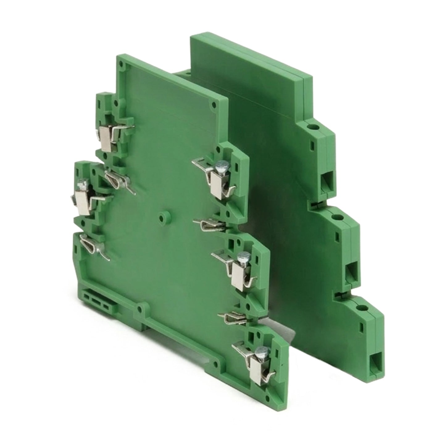Green electronic component on a white background