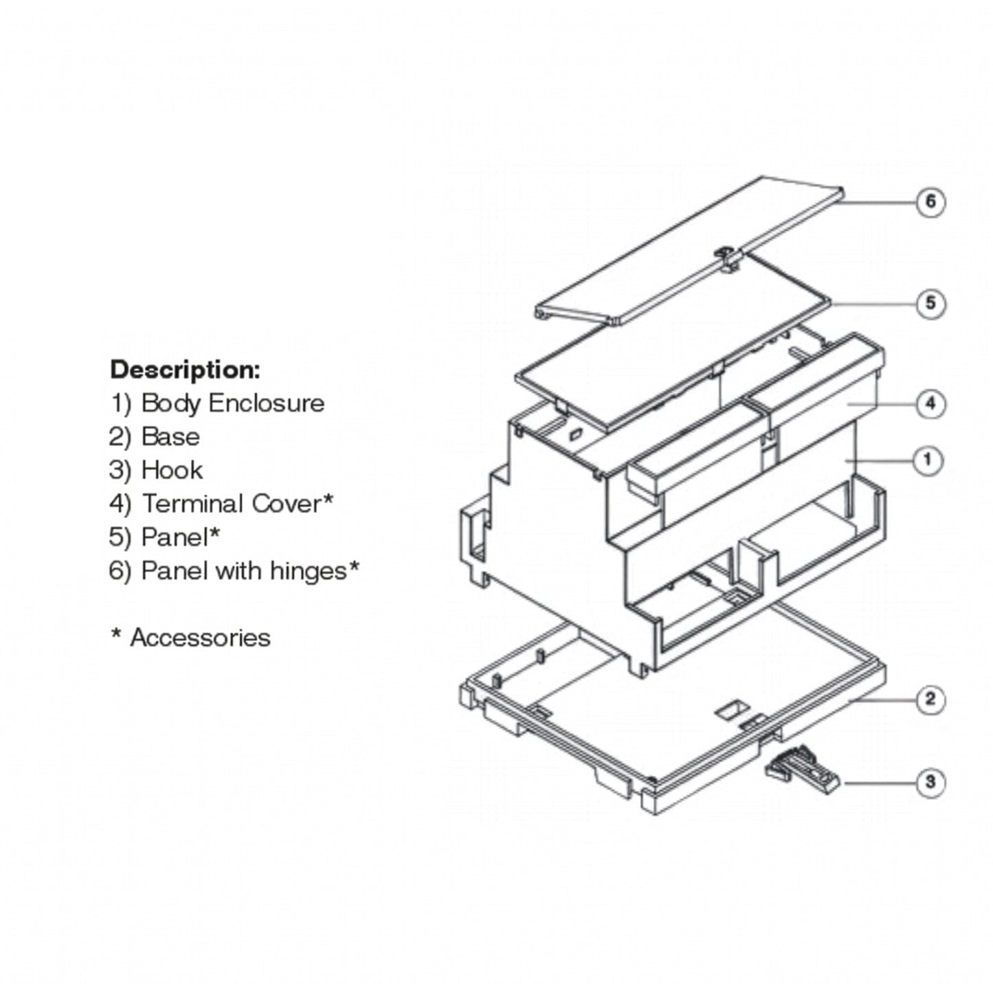 Technical diagram of a mechanical assembly with labeled parts on a white background