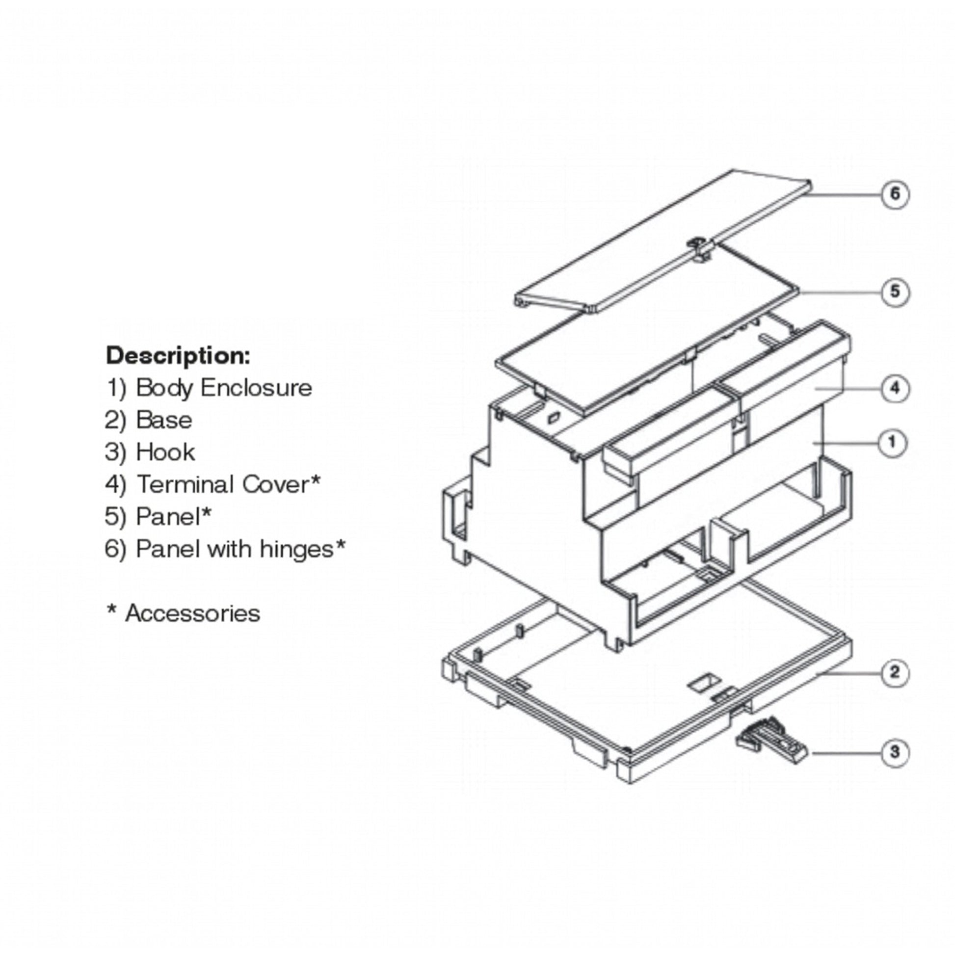 Technical diagram of a mechanical assembly with labeled parts on a white background