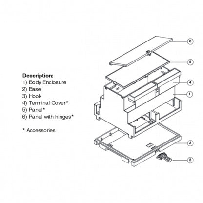 Technical diagram of a mechanical assembly with labeled parts on a white background
