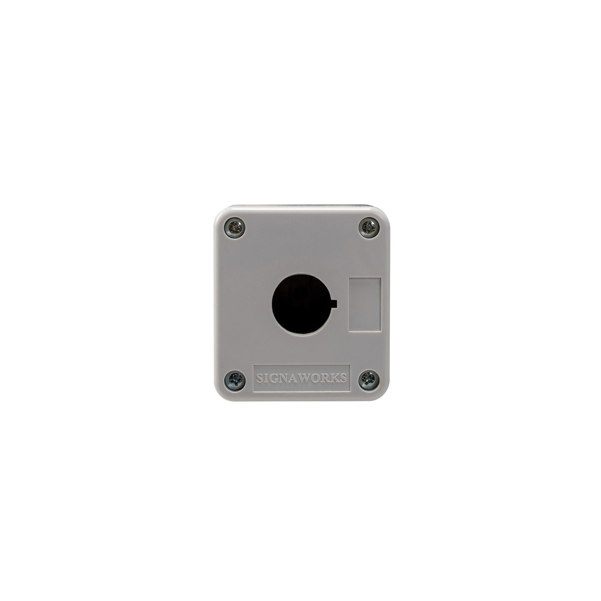Square grey component with a central hole and 'SIGMAWORKS' branding on a white background.