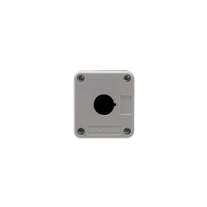 Square grey component with a central hole and 'SIGMAWORKS' branding on a white background.