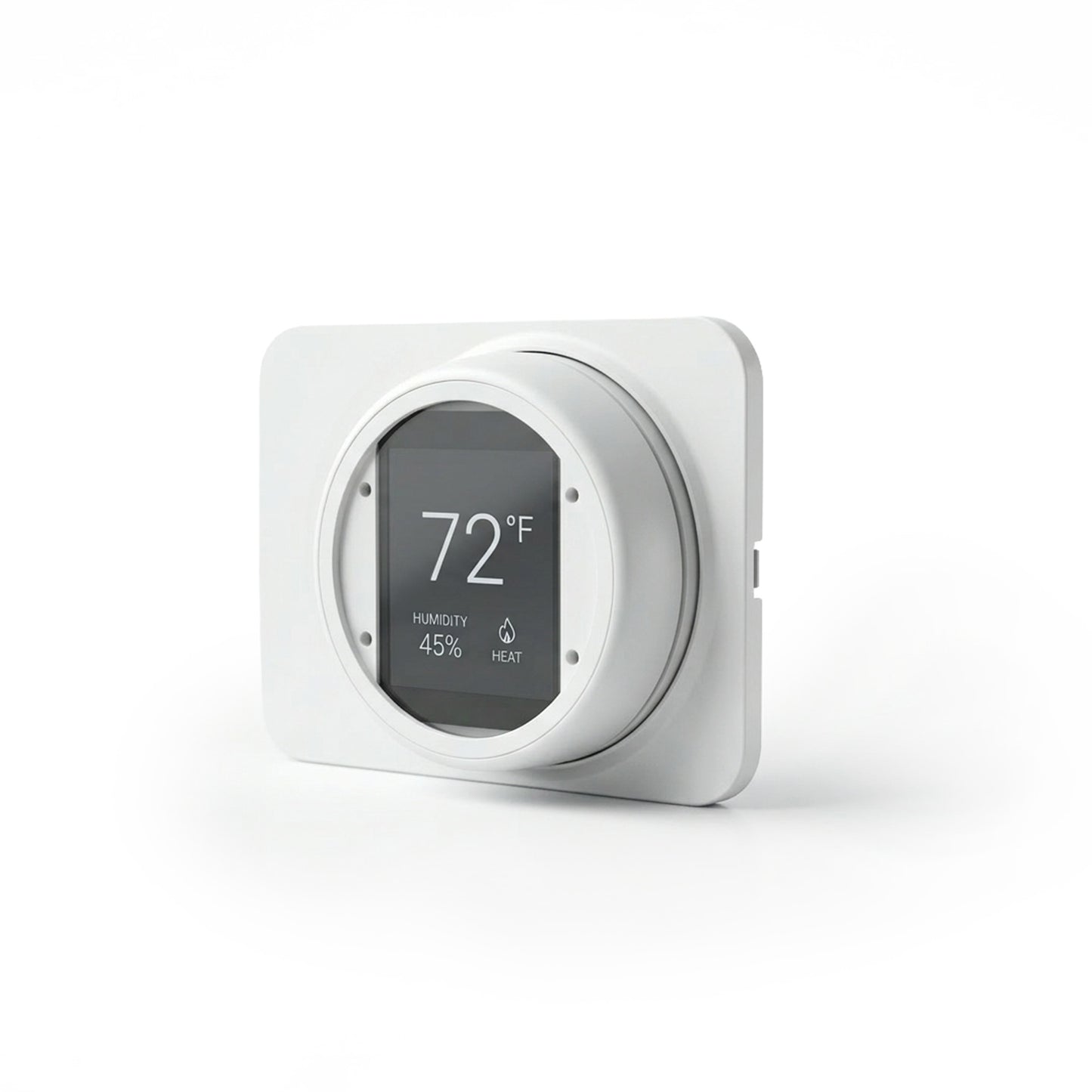 White digital home automation system on a white background.