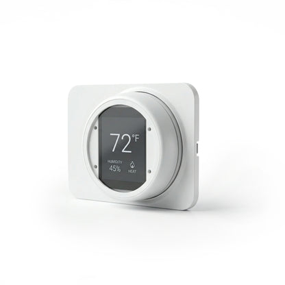 White digital home automation system on a white background.