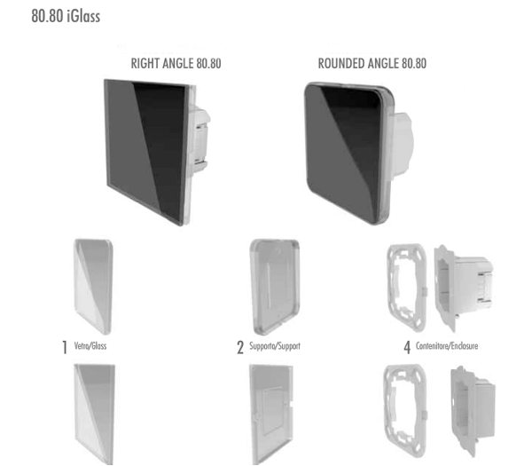 Illustrations of glass angles and components on a white background.